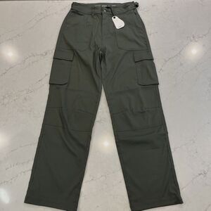 prAna NEW Stretch Zion Cargo Pant Womens 10 x33 Green Hiking High Rise Cinch Hem